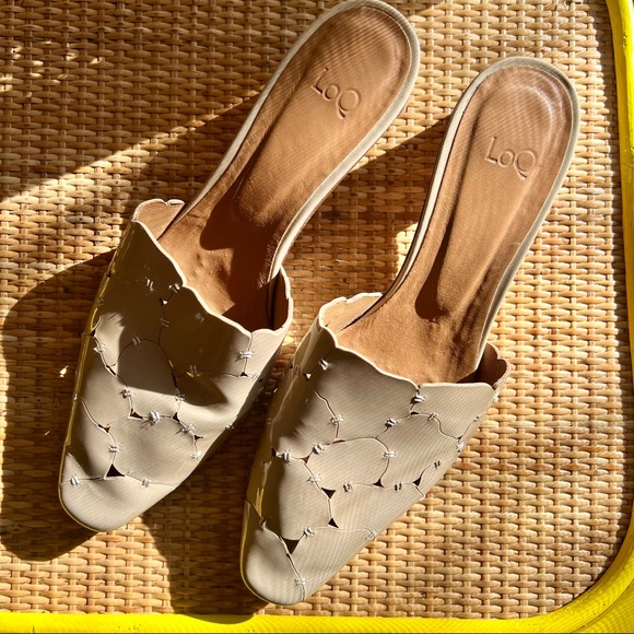 LOQ BEIGE LEATHER MULES | 39 - Picture 5 of 11